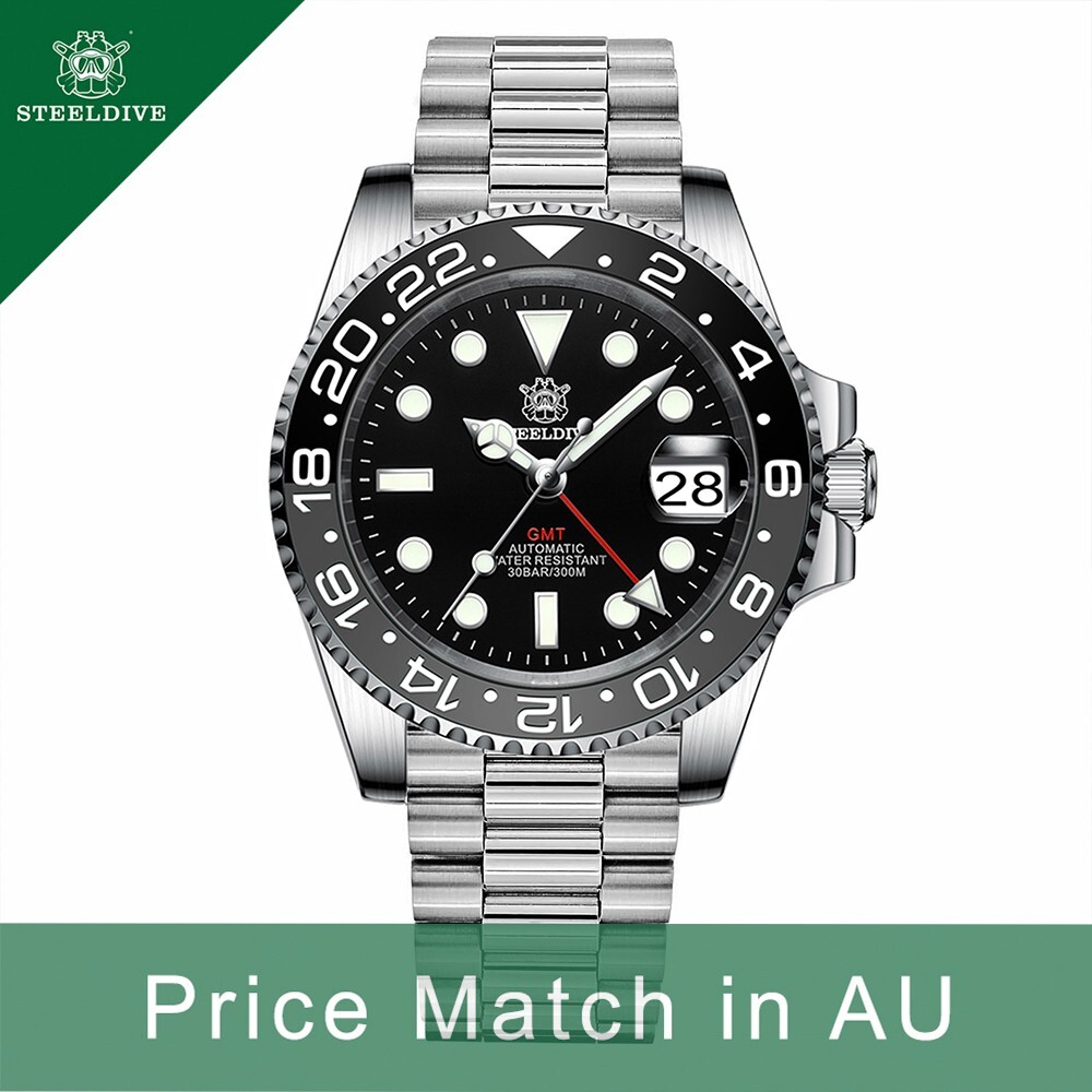 Steeldive SD1993, GMT, ‘Bruce Wayne’, NH34, Sapphire, Lume, 300m Diver, Diving