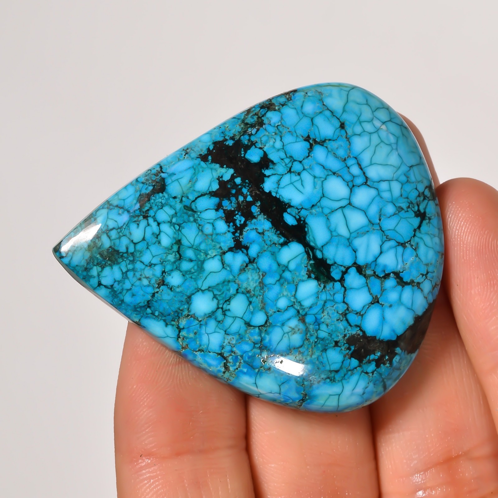 657 Cts. Natural DESIGNER TIBET TURQUOISE Pear Shape Cabochon Gemstone Lot~8Pcs~