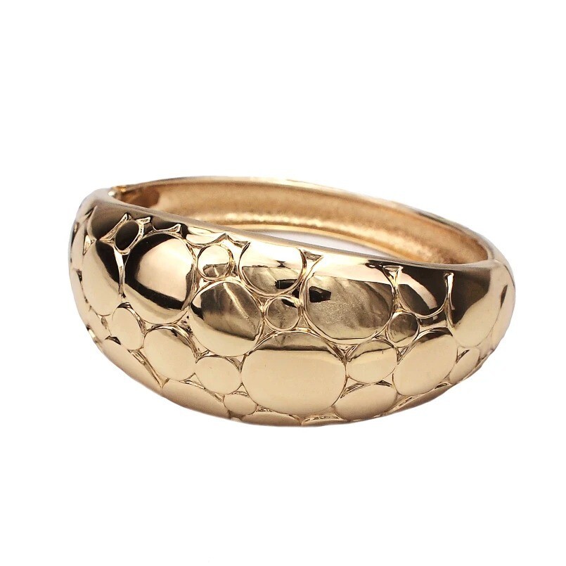 Women Big Bangle Bracelet Statement Cuff Bracelets Punk Rough Surface Jewelry