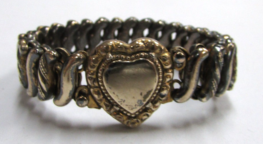 Vintage Carmen D.F.B. Sweetheart Heart Gold Filled Expansion Bracelet