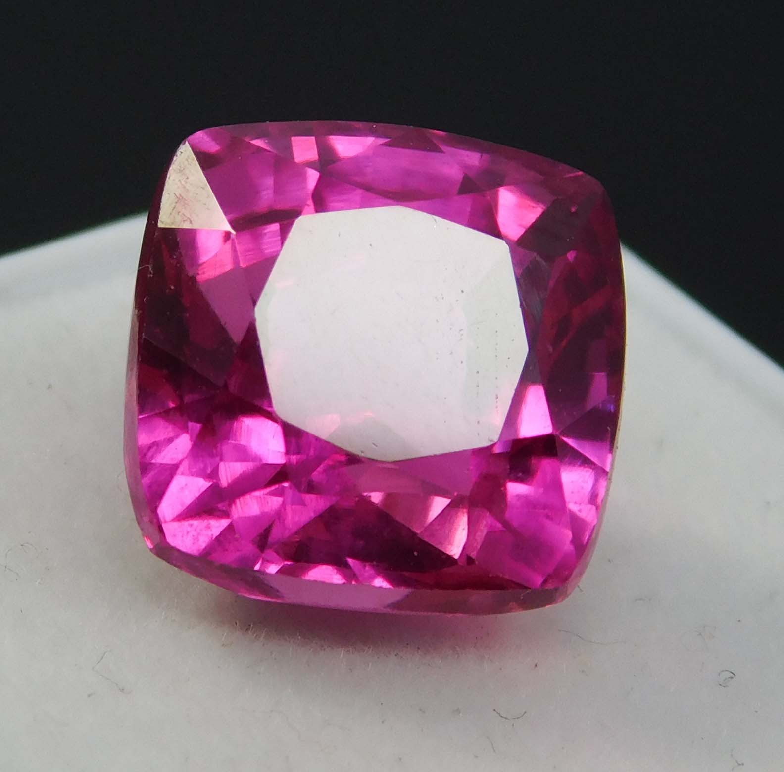 9.15 Ct Natural Pink Ruby Beautiful Square Cushion Cut Loose Gemstone CERTIFIED