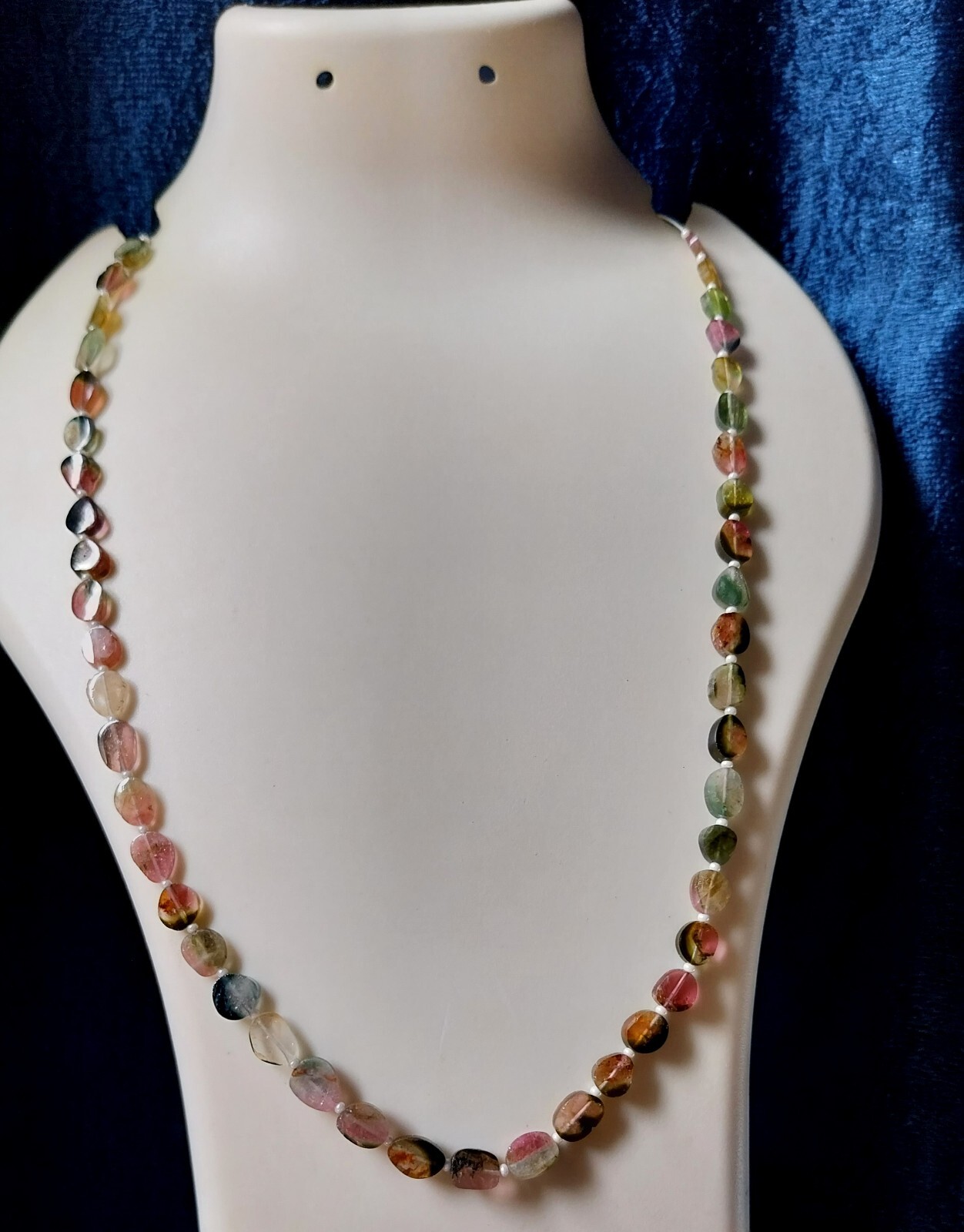42Ct Natural Smooth Watermelon Amazing Bi Color Tourmaline Slice 16 inch Beads