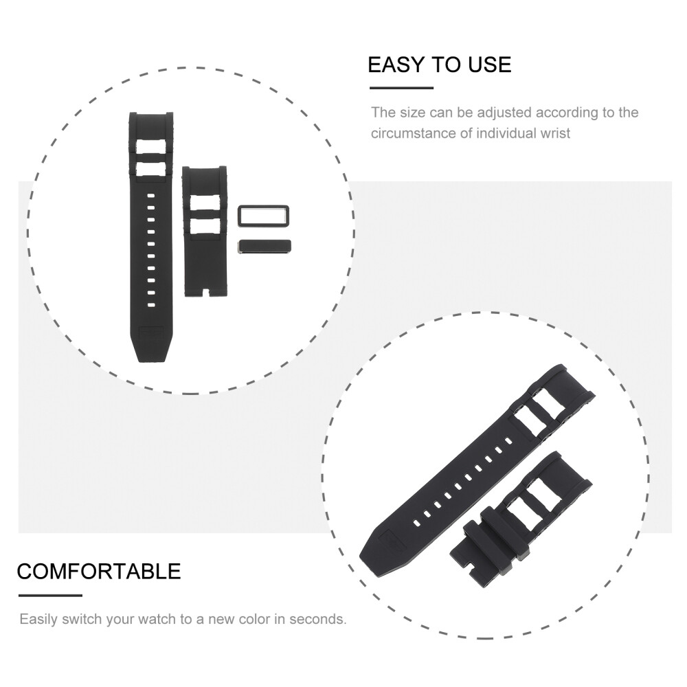 Smart Bracelet Strap Smart Watch Waterproof for Invicta (Black without Buckle)