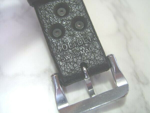 AUTHENTIC 60’S NOS TROPIC 16MM SWISS PERFORATED BLACK RUBBER BAND STRAP *6690