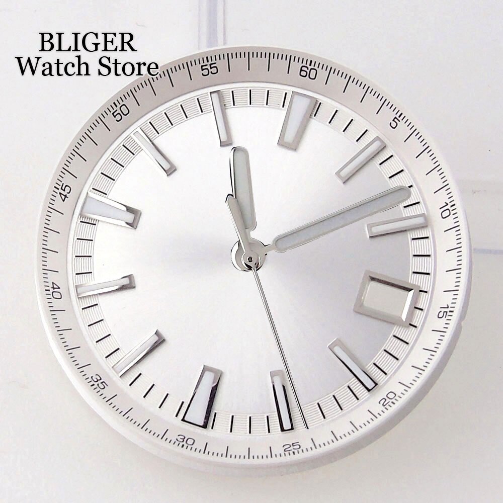 Silver 41mm Watch Case Bracelet Stainless Steel fit NH34 NH35 NH36 NH38 Sapphire