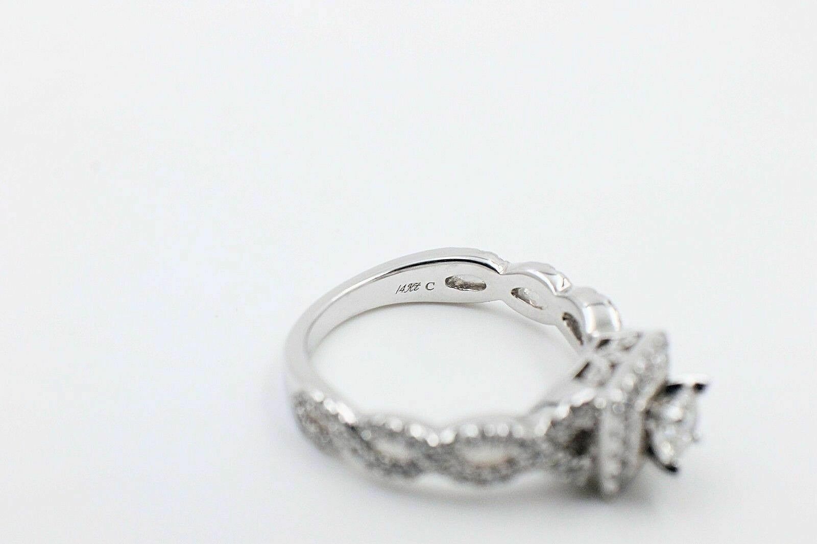Neil Lane Diamond Engagement Ring Twisted Band 1.00 tcw 14k White Gold $3,300