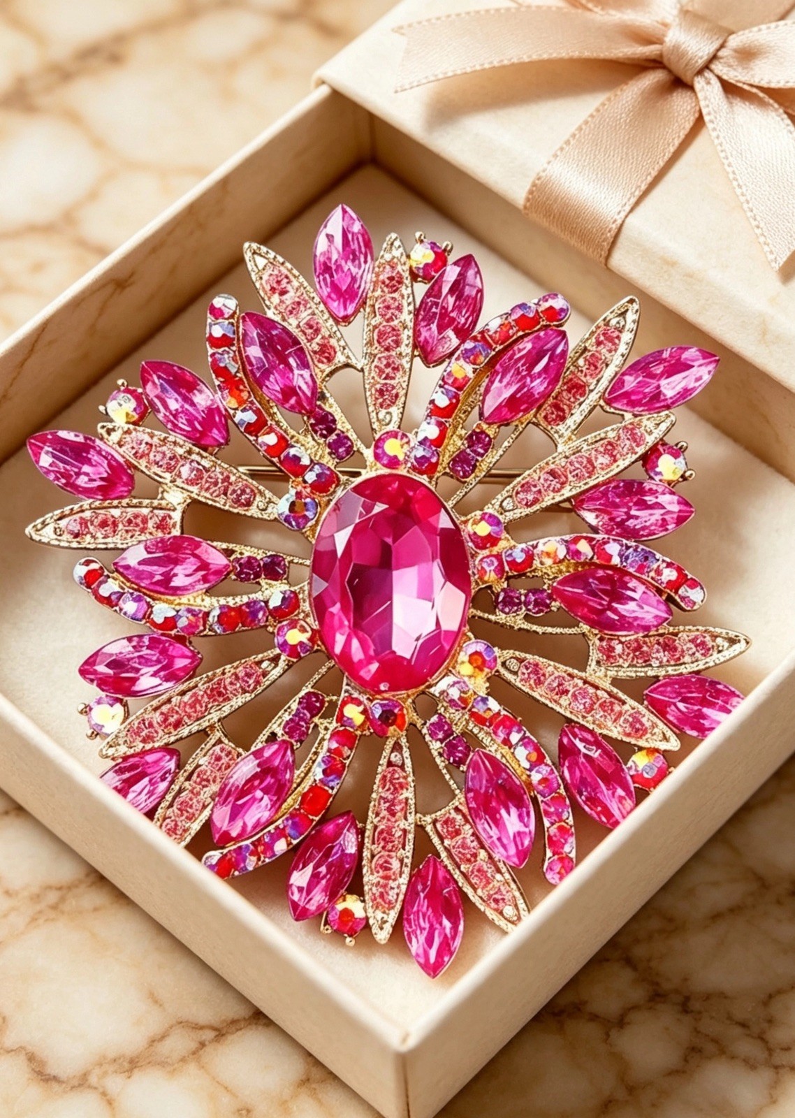 Classic Luxury Flower Shiny Brooch