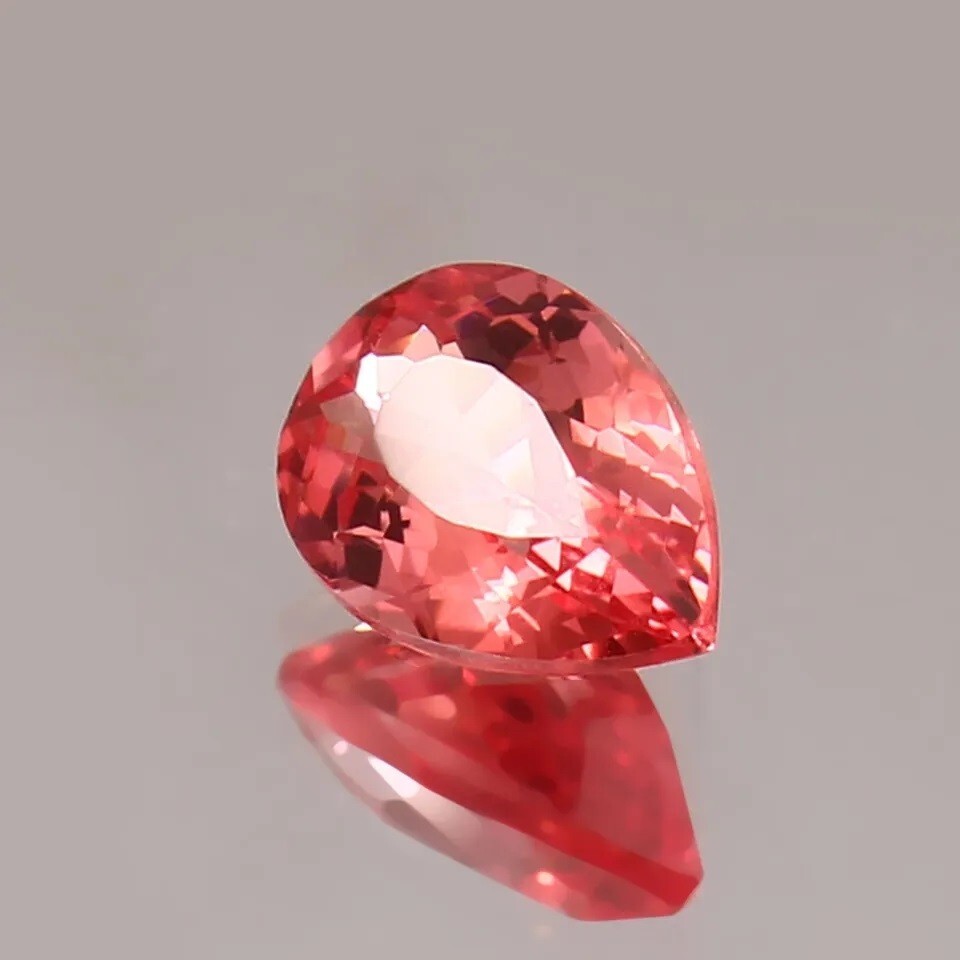 Natural Ceylon Padparadscha Sapphire Pear Cut 21.25 Ct Gemstone GIE Certified