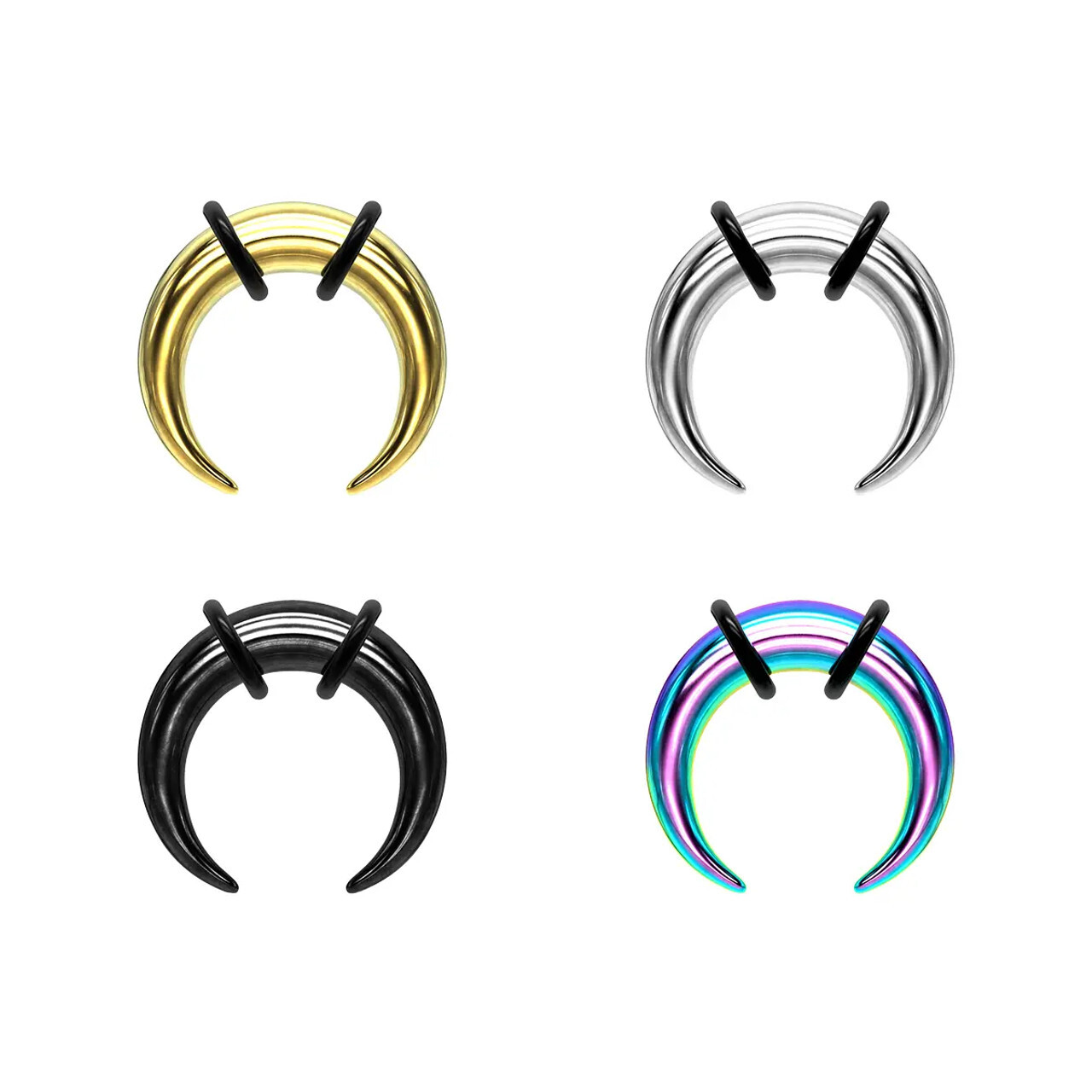 Surgical Steel Crescent Tapers Bull Stretchers Expander Horseshoes Septum Ring