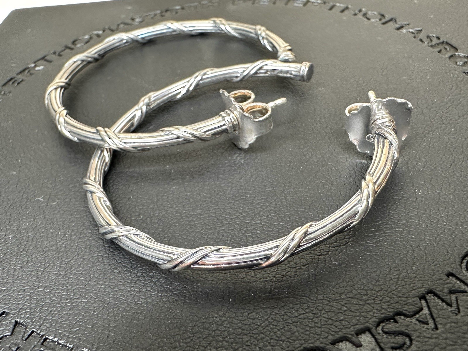 Peter Thomas Roth Sterling Silver 1.75” Hoop Earrings Signature Classic Design