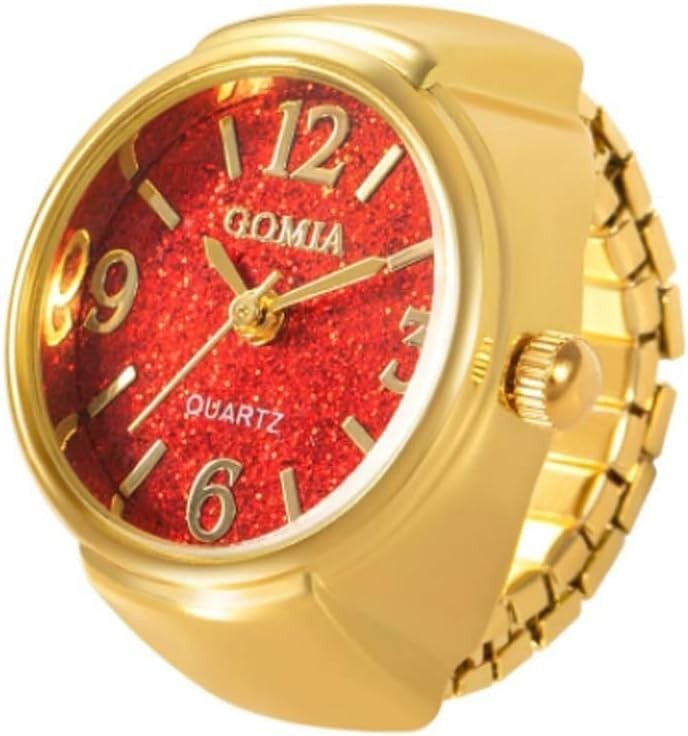 Dazzling 6Pcs Round Dial Finger Watches – Stylish Gift for Every Occasion