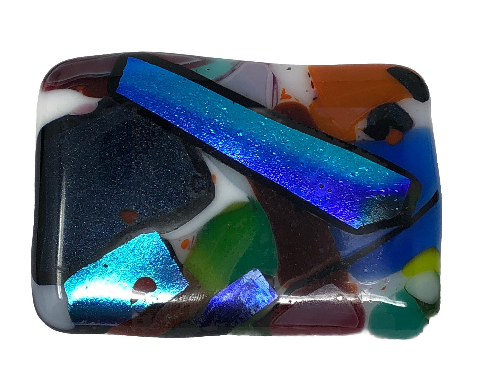 Dichroic Glass Brooch Pin Handcrafted Artisan