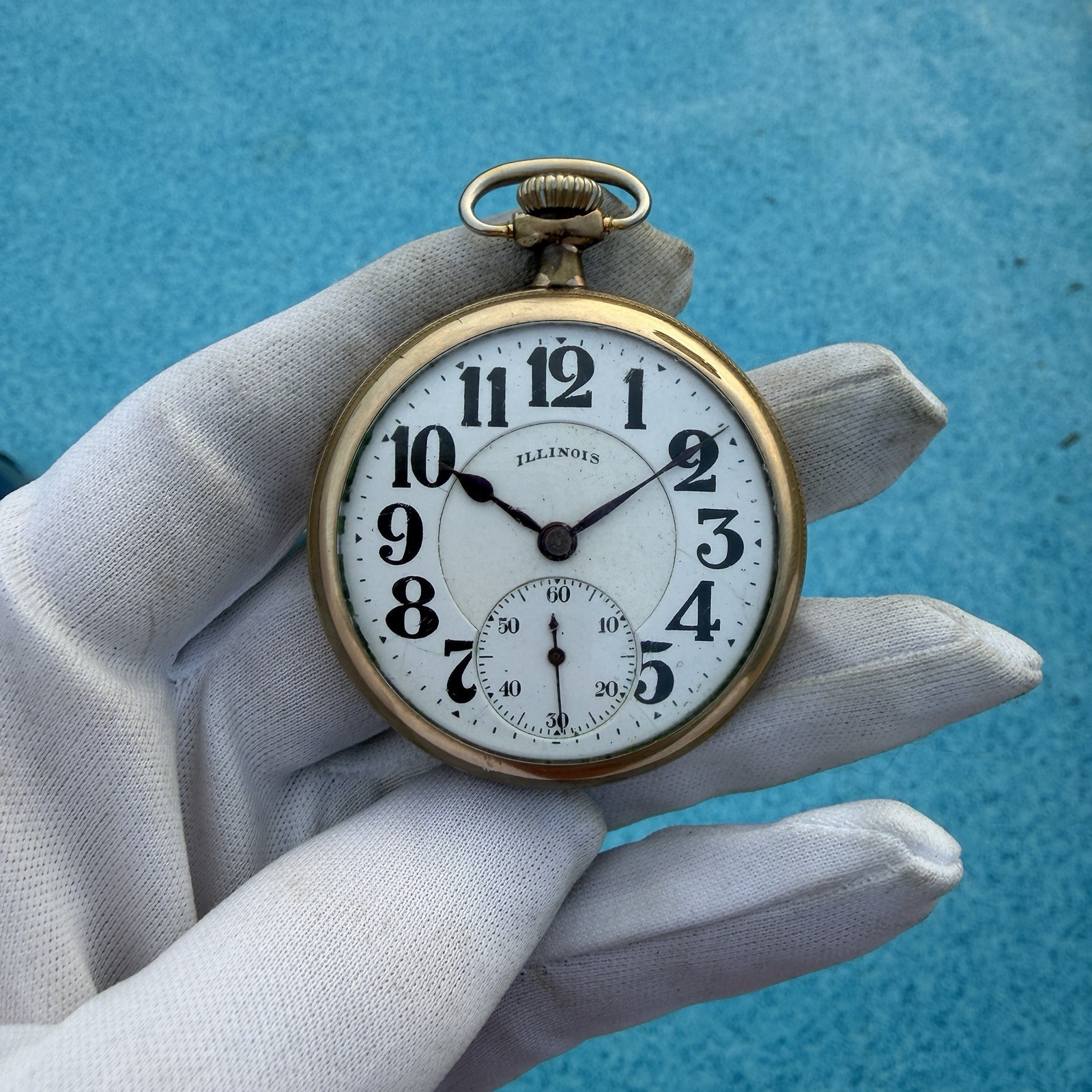 1920 Illinois Railroad Grade Bunn 20 Yr Gold Filled 19j 16s 48HR Pocket Watch