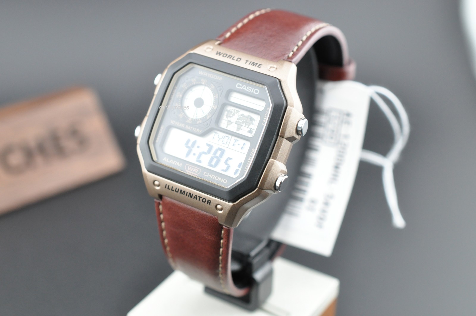 Casio AE-1200WHL-5AV, World Time Watch, Chronograph, 5 Alarms, 10 Year Battery