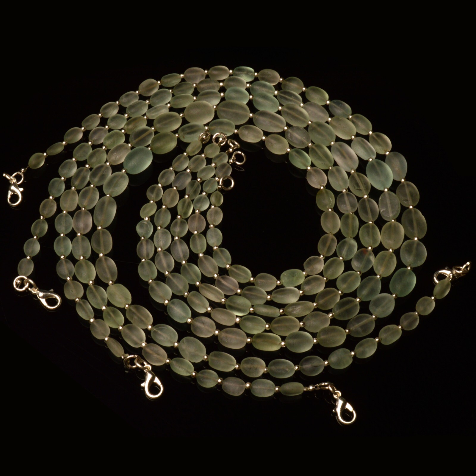 Rough Unpolished Green Fluorite 7 to 13 mm Size Oval Nugget Beads Necklace 16″