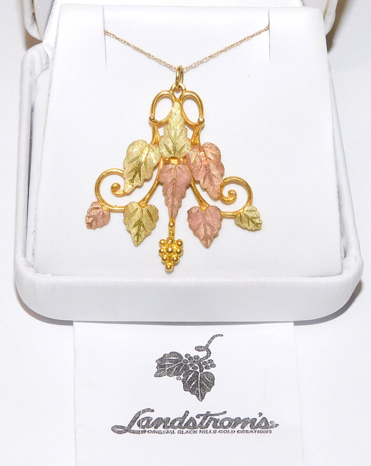 Black Hills Gold 10k Landstrom’s Pendant Necklace 10k Chain