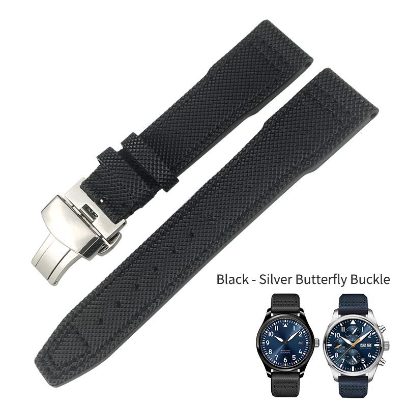 20 21mm Leather Nylon Watch Strap Fits IWC TOP GUN Big Pilot SPITFIRE Mark 18