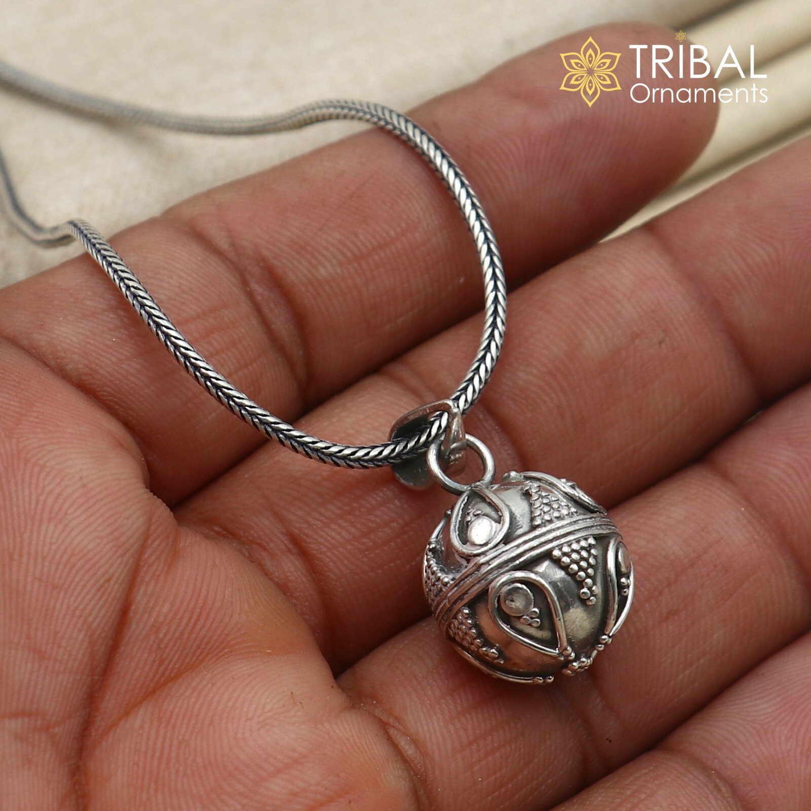 925 sterling silver ball design pet cat/dog jingling Pendant jewellery nsp1063
