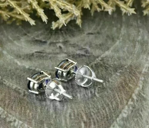 2.00Ct Oval Cut Lab-Created Sapphire Women’s Stud Earring 14K White Gold Plated