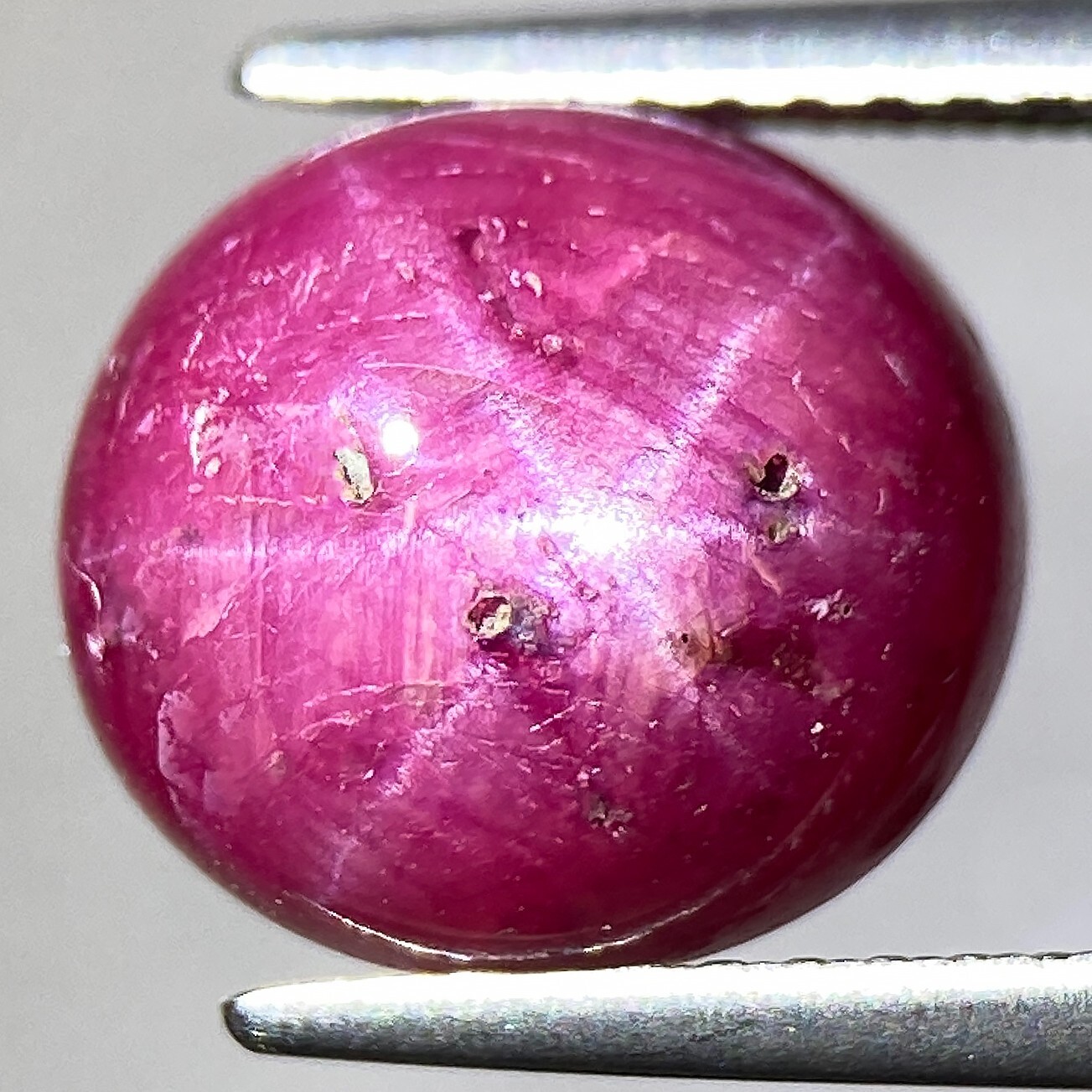 6.40ct Natural Star Ruby 6 Rays Oval Reddish Pink Cabochon Gem From Sri Lanka