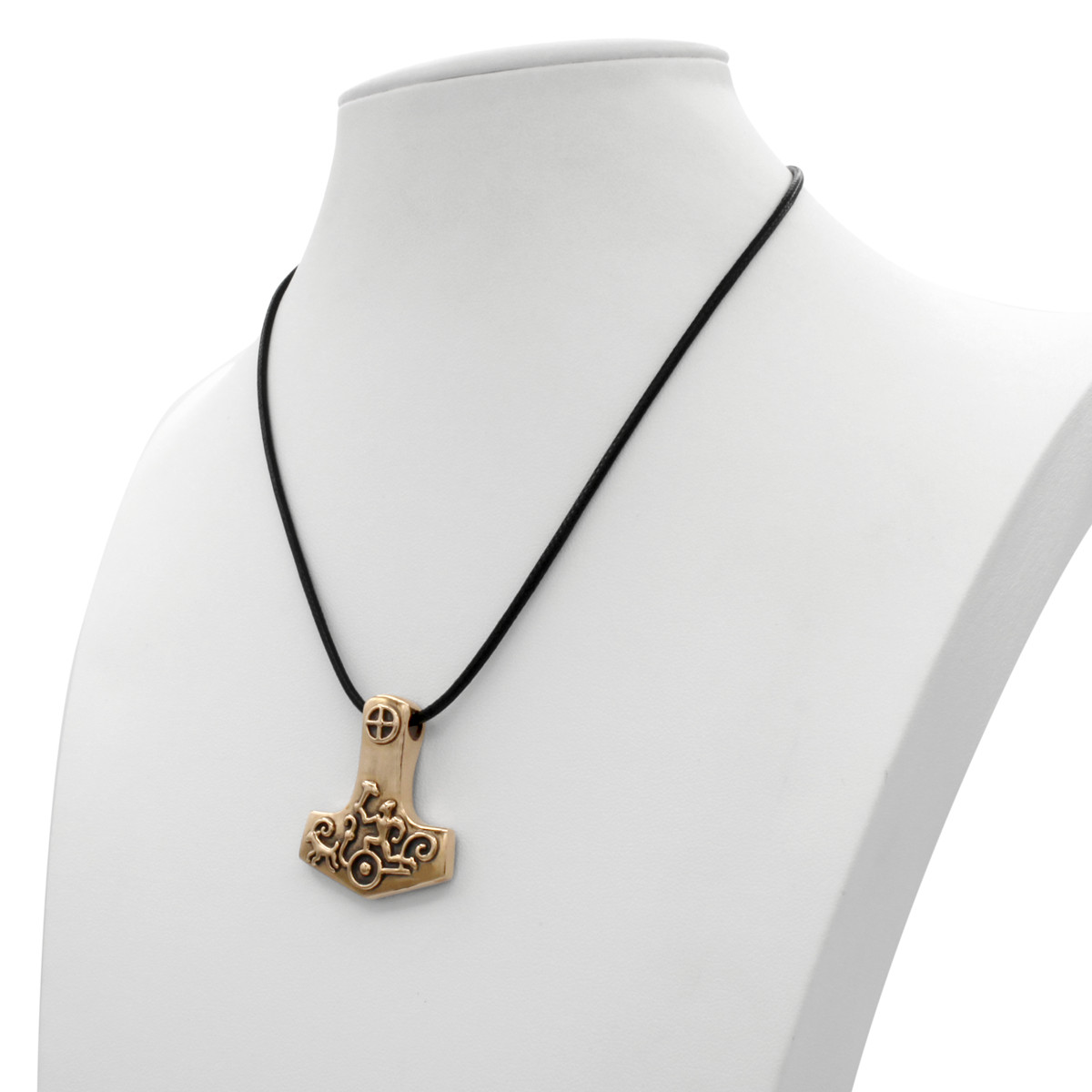Bronze Petroglyph Thor Hammer Pendant Mjolnir Viking Norse Asatru Rune Talisman