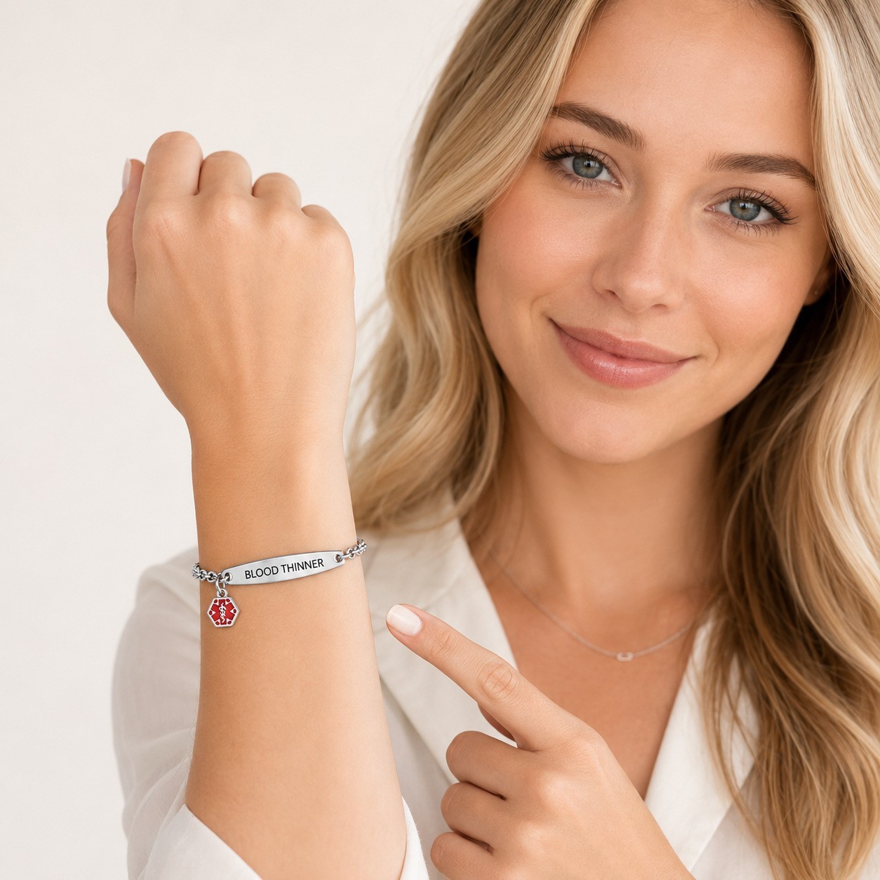 Free Engraving Medical ID Bracelet Stainless Steel Emergency Waterproof Jewelry