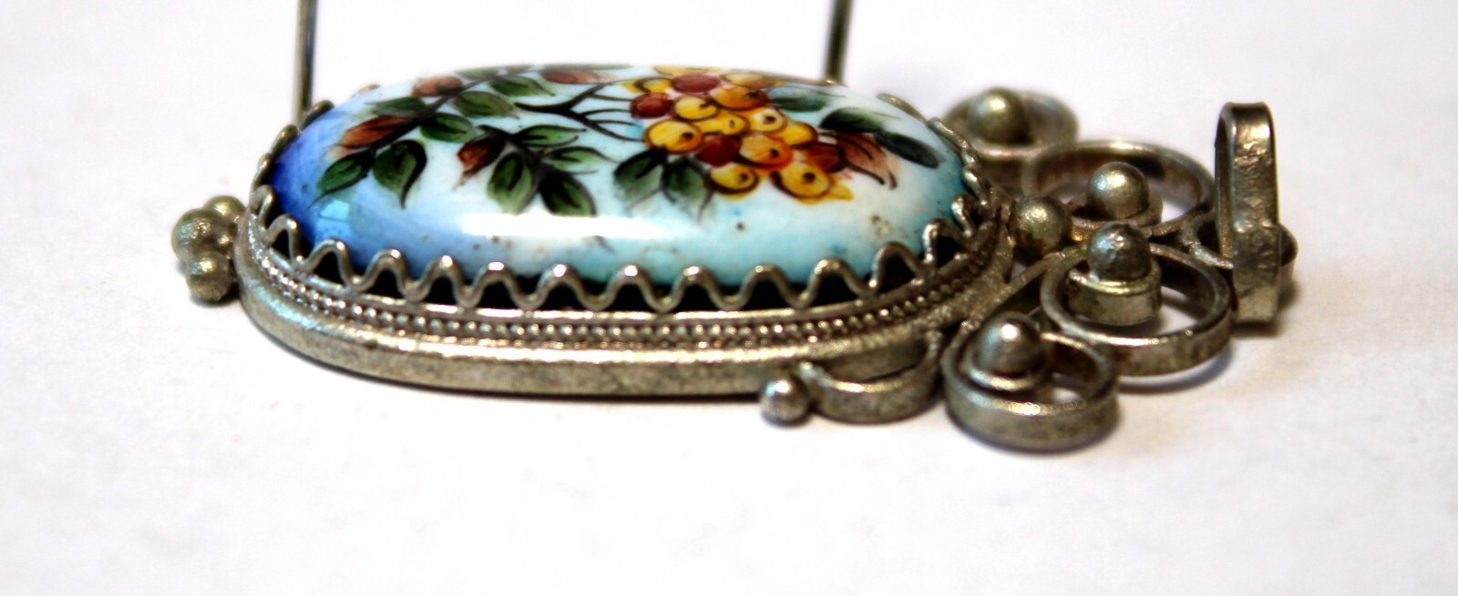 Vintage Unique Enamel Hand Painted Russia Finift Jewelry Pendant 4 Variation #76