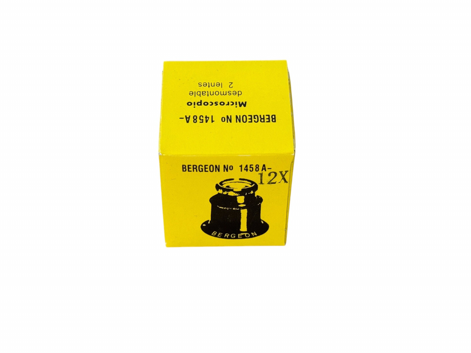BERGEON 1458-A-12 Watchmakers Double Lens Eyeglass Loupe 12x Magnification, NEW