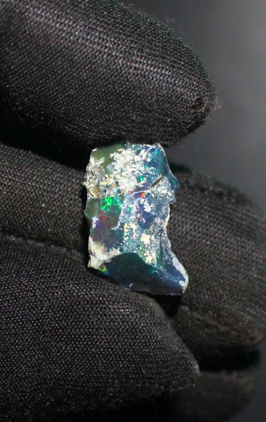 Crystal Black Opal, Raw Black Opal Gemstone, Loose Opal, Ethiopian Opal 6.45 Cts