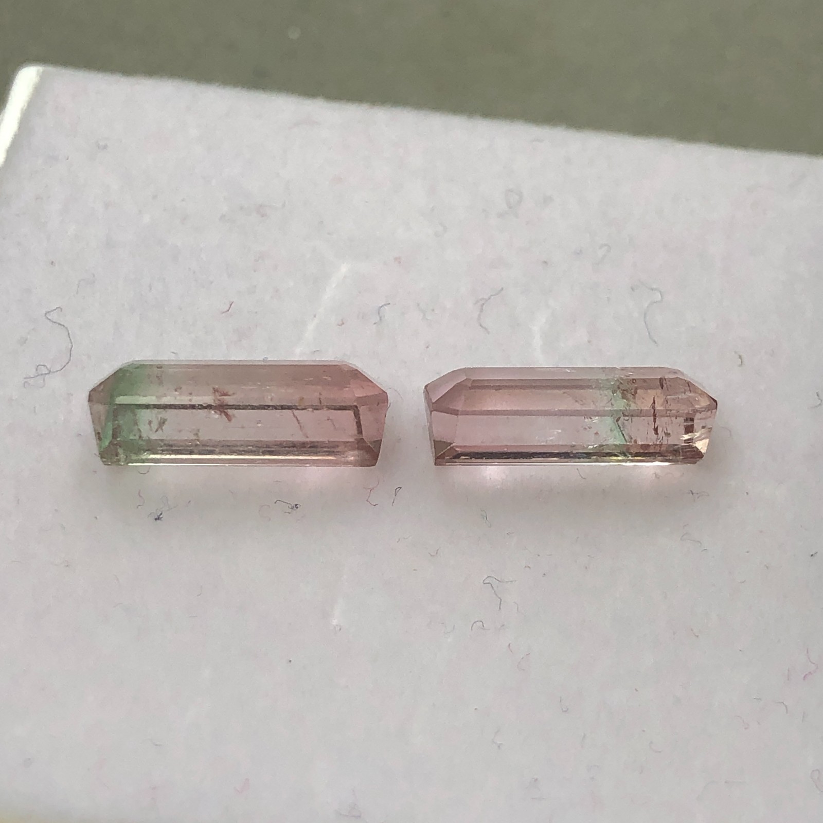 6.80 Carat Bi Color Tourmaline Pair, Faceted Loose Gemstone for Making Earrings