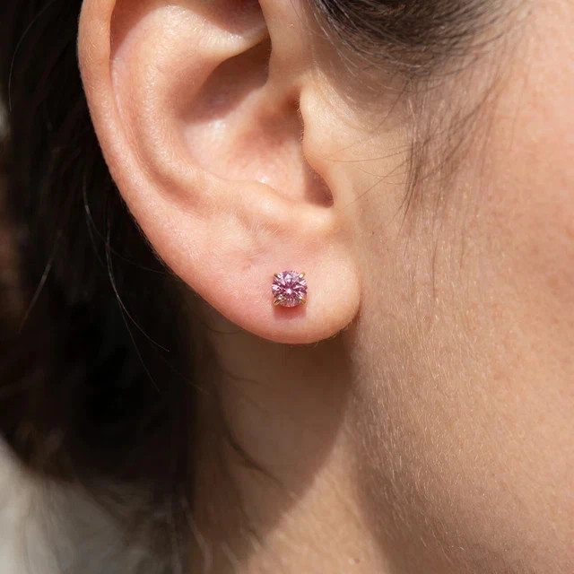 2 CT Round Cut Lab-Created Diamond Stud Earrings 14K Yellow Gold Plated