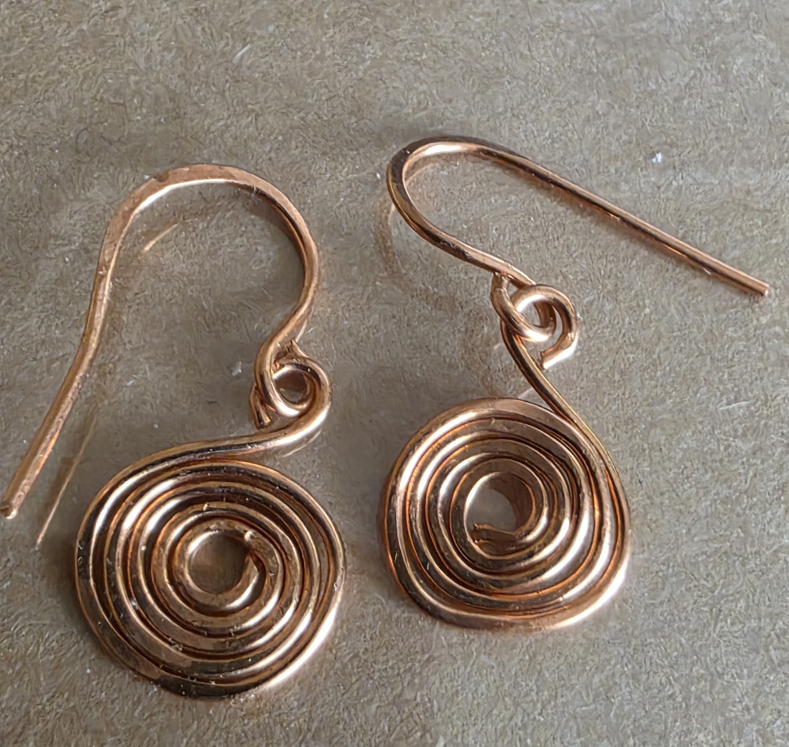 Minimalist Healing USA PURE COPPER Half Inch Artisan Spirals Earrings