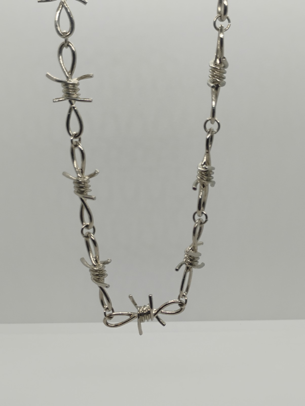 Punk Rock Emo Gothic Biker Silver Barbed Wire Bramble Chain Choker Necklace