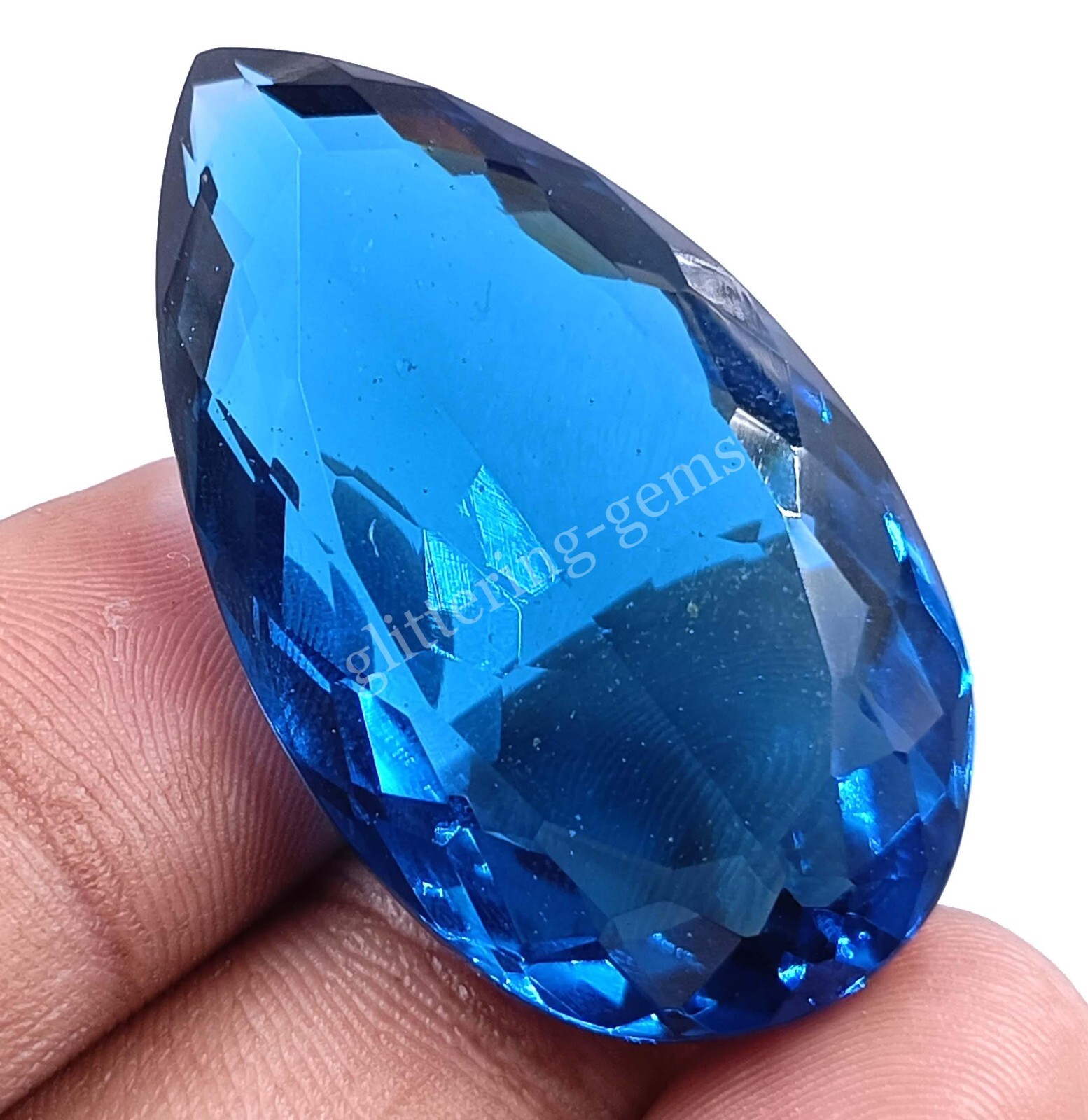Natural Blue Sapphire 77 CT CERTIFED Loose Gemstone Pear Transparent Gems 5AAJ