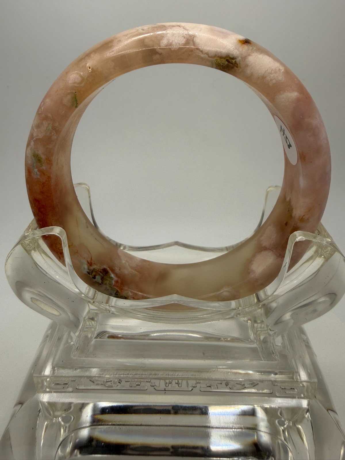 Natural Sakura Flower Agate Bangle – Size 58mm – B5-4181