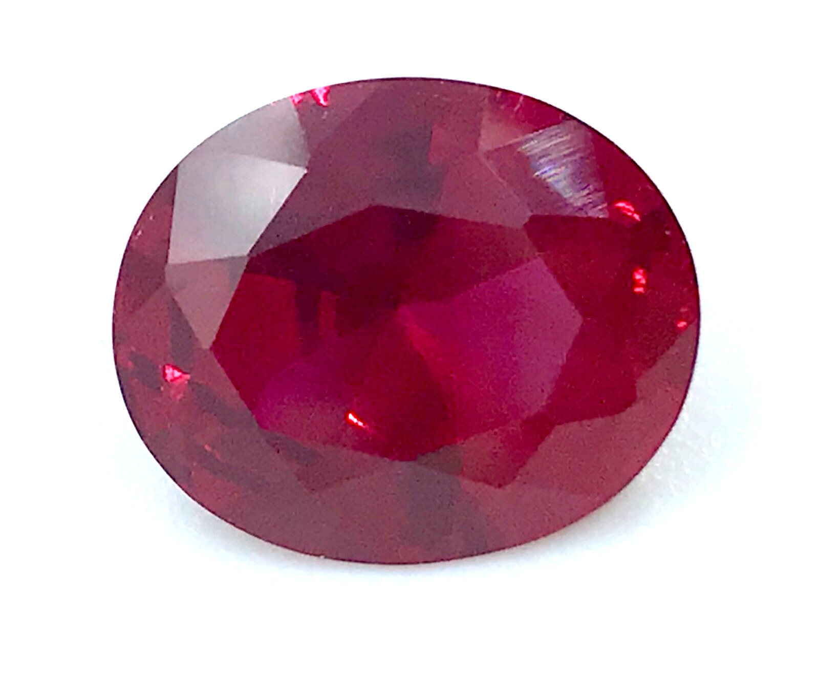 Lab created Oval Ruby 12×10 mm. 5.5ct