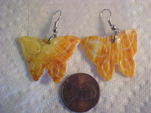 Spiny Oyster Orange Shell Butterfly Earring Pairs I COMBINE SHIPPING STOREWIDE!