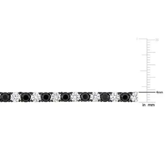 10Ct Round Cut Lab Created Diamond Men’s Tennis Necklace 14K Black Gold Finish