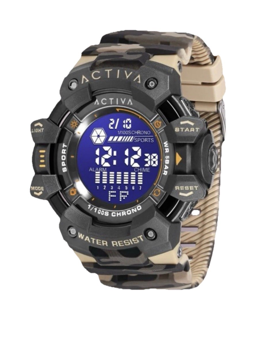 Activa Armour X Invicta Men’s 50mm Camouflage Khaki Digital Watch ACW8050MC-001