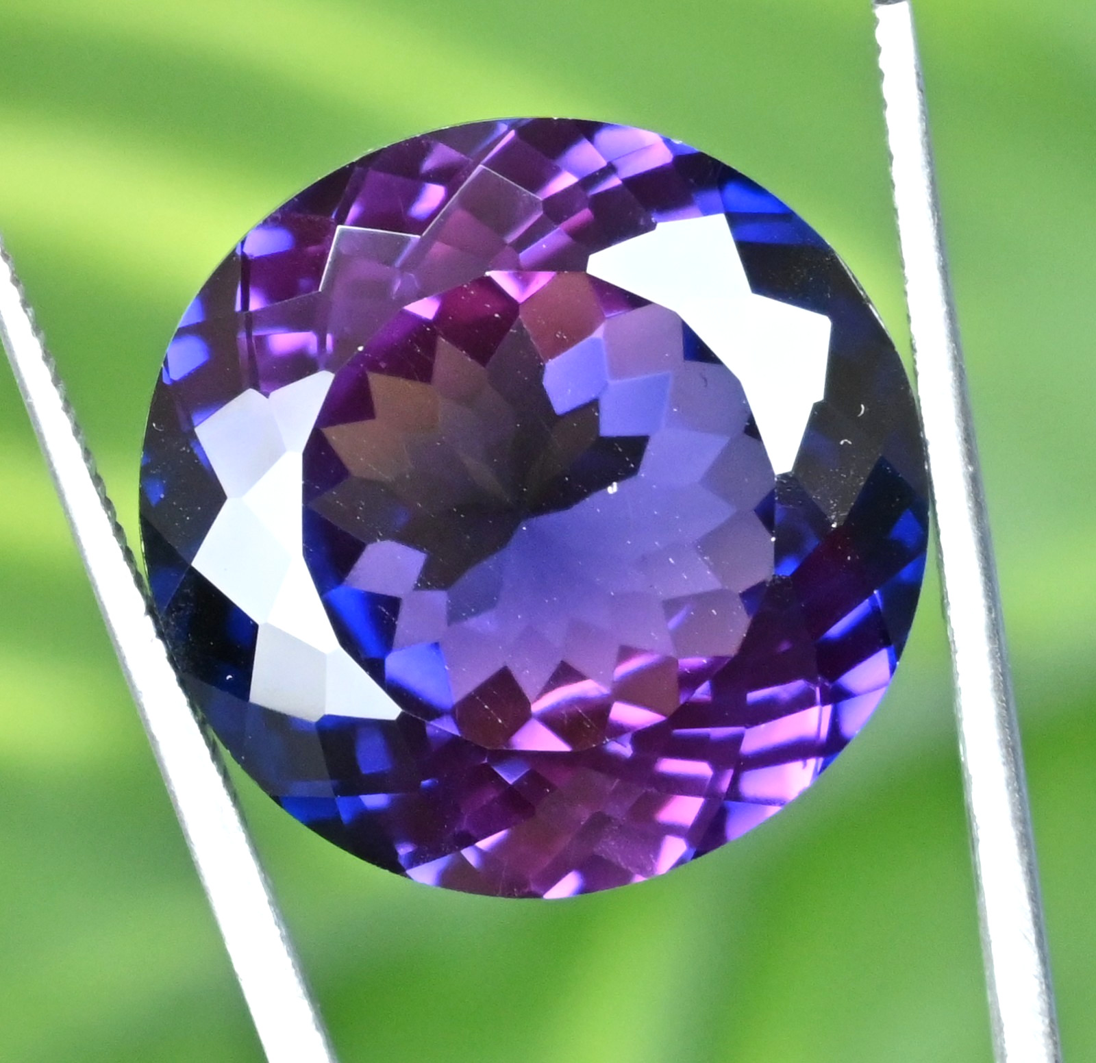 44.40 Ct Natural Boysenberry Sapphire Round Certified Flawless Loose Gemstone