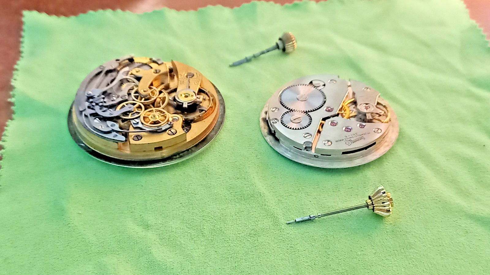 Lot of 2 Eberhard & Co Working Chronograph Pocket Watch Movements + 361-5