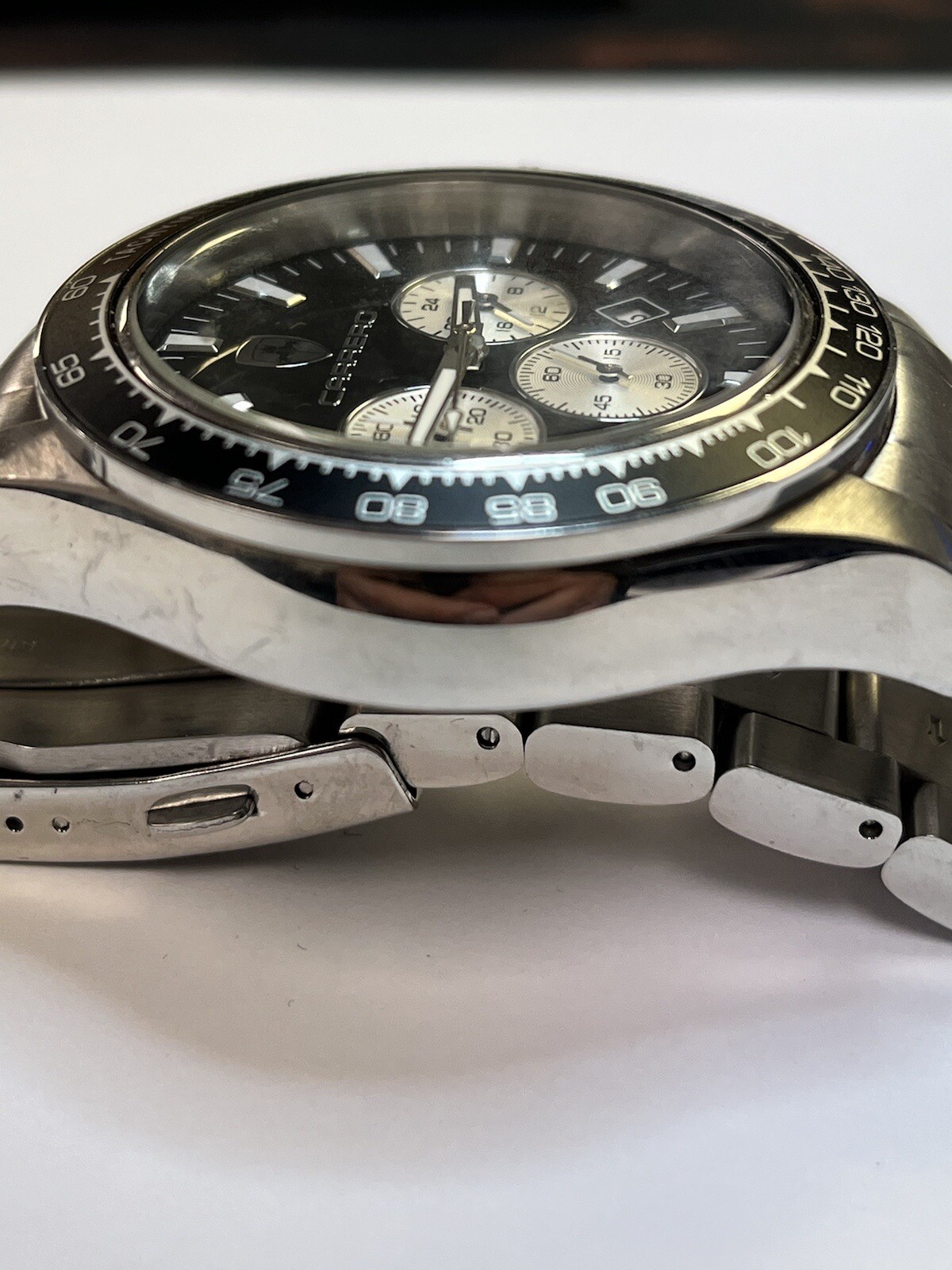 Torino Carrero CS866BKSV 44mm Men Chronograph Stainless Steel Watch