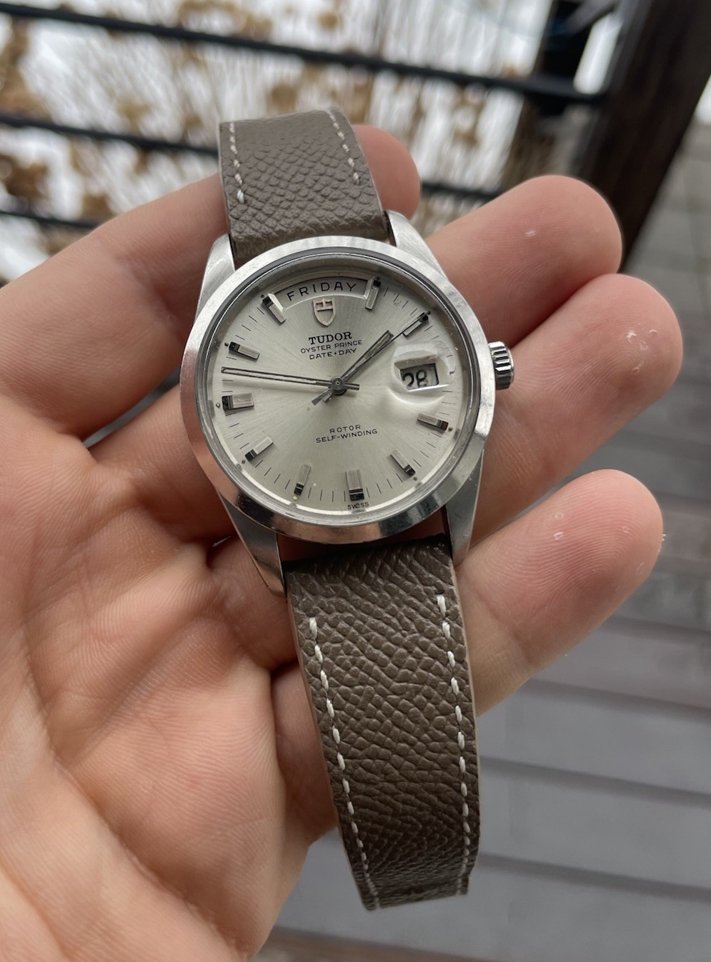 Tudor Oyster Prince 7017/0 Day Date Jumbo Stainless Steel [Silver Dial, 38 MM]