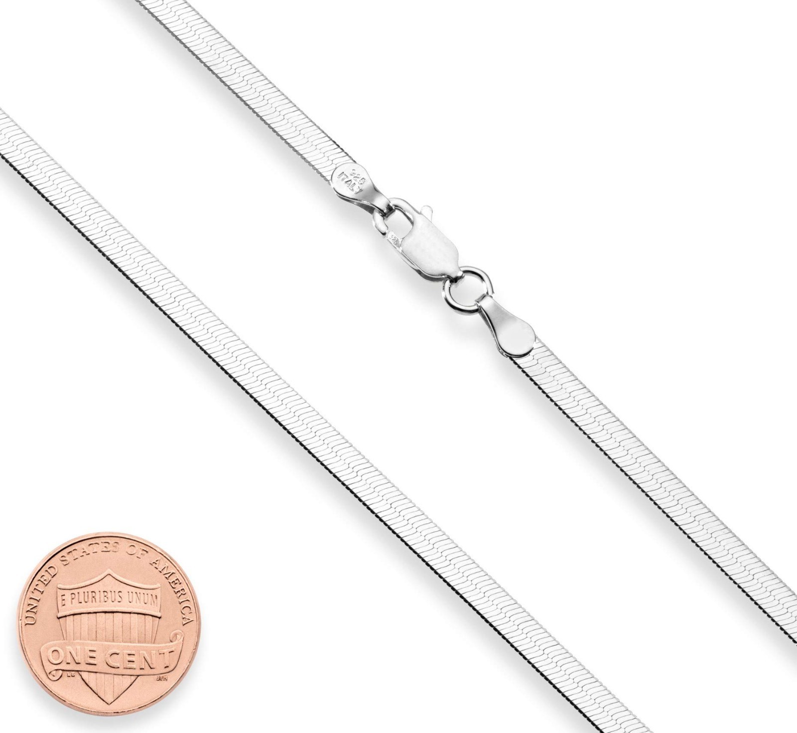 Italian 925 Sterling Silver 18K Gold Plated Herringbone Chain Necklace for Women
