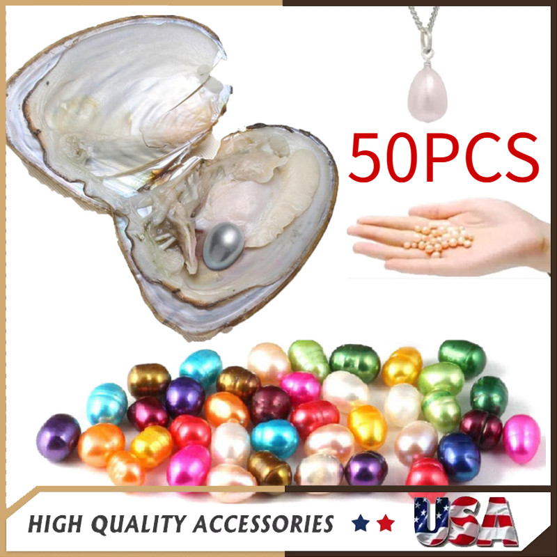 50X Fresh Oysters with Pearls Freshwater Pearl Individually Wrapped Love Gifts