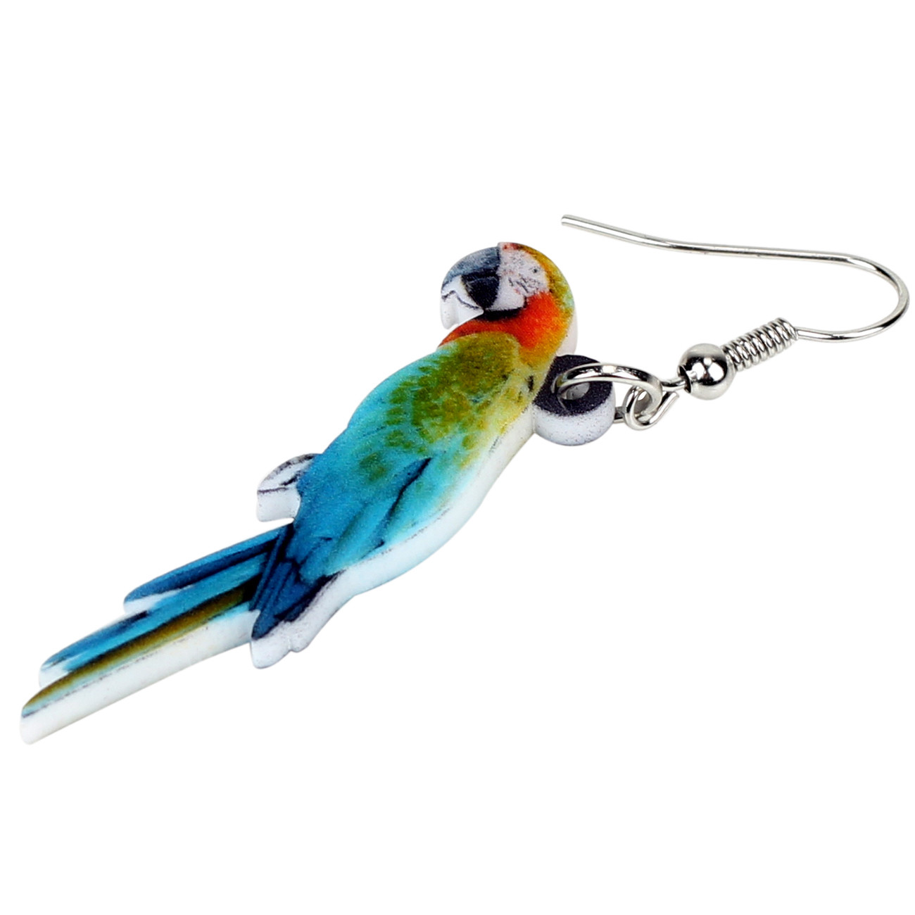 Acrylic Colorful Resting Macaws Parrot Bird Earring Drop Jewelry For Women Charm