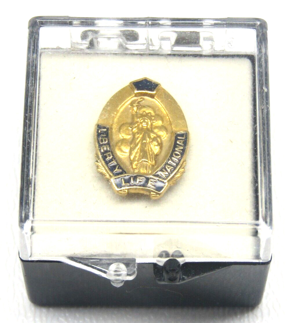 Vintage Liberty Life Tie Pin 1/5 10k Gold Emblem National Men’s Formal Wear Gift