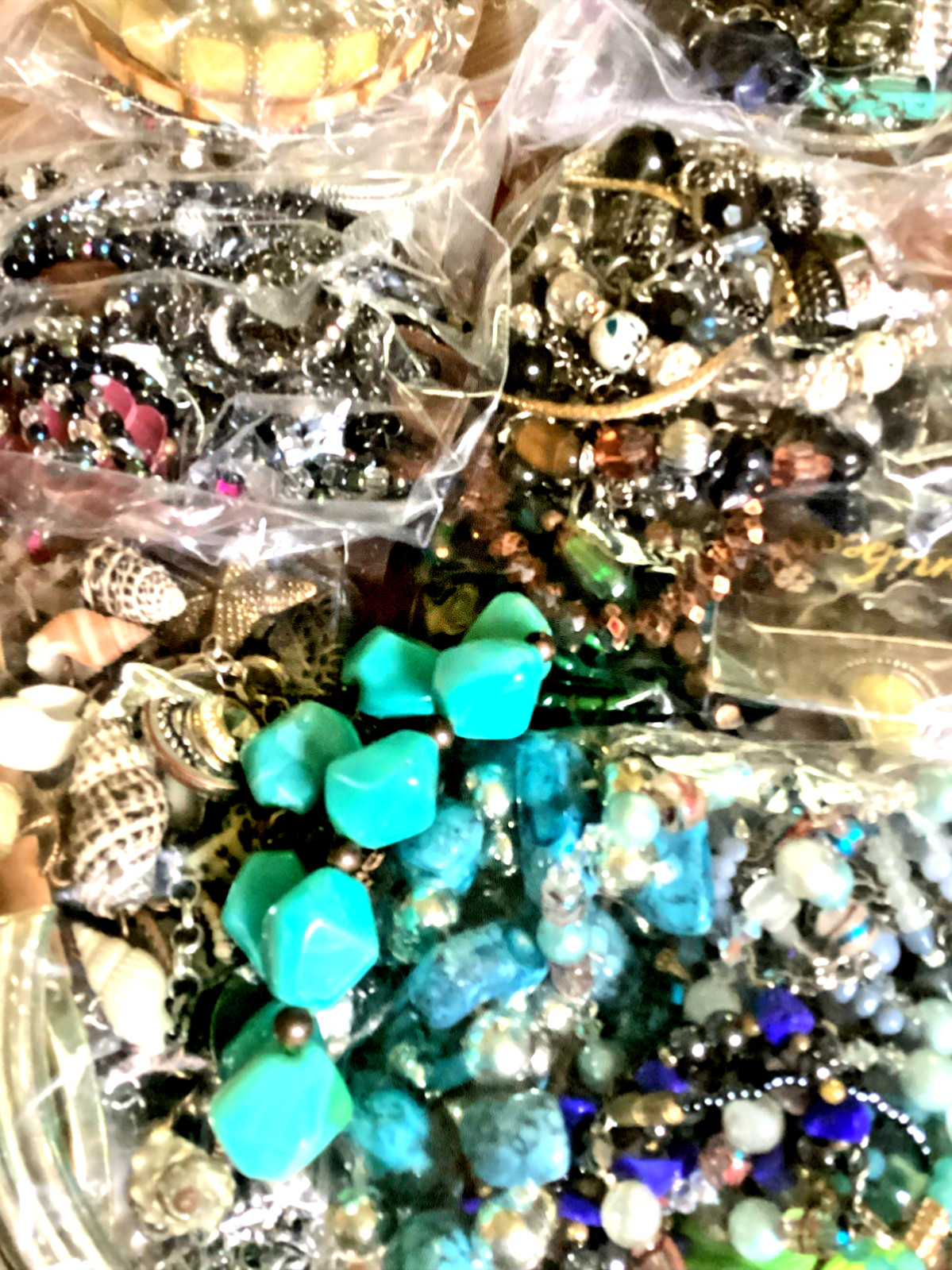 1/2LB Jewelry TREASURE Estate Lot with a Boho, Beach, Gypsy Theme ALL WEARABLE