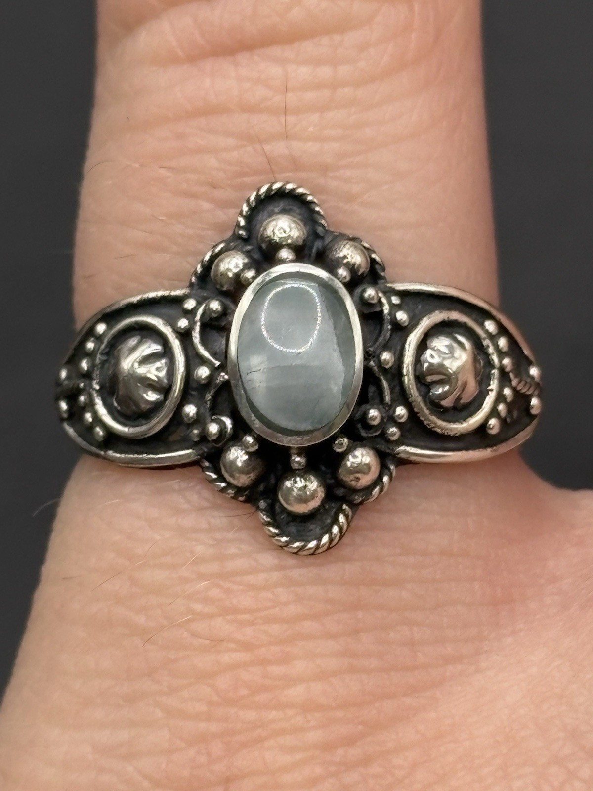 New Condition Sterling Silver Larimar Ring Size 7 G6