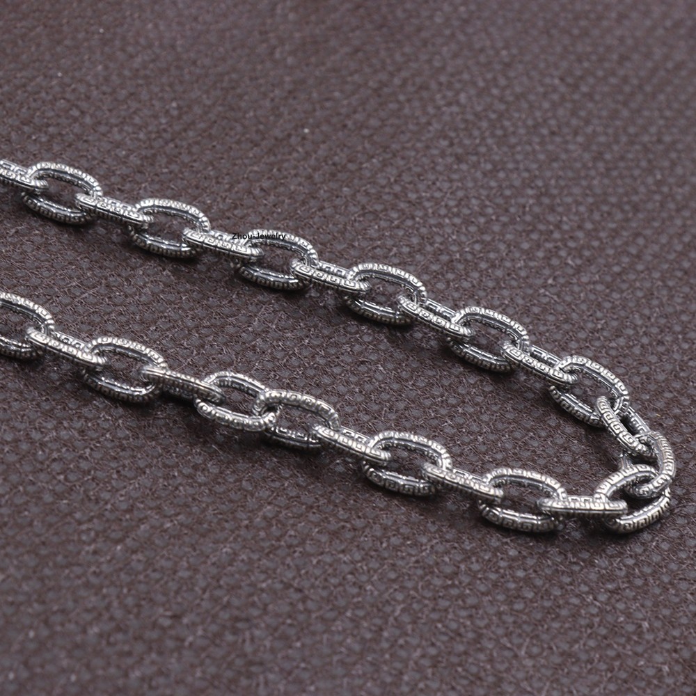Real 925 Sterling Silver 5mm Cable Link Chain Necklace 23.6inch Fine Jewelry